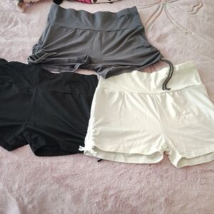 Women's Casual Shorts - Black, Gray, and White